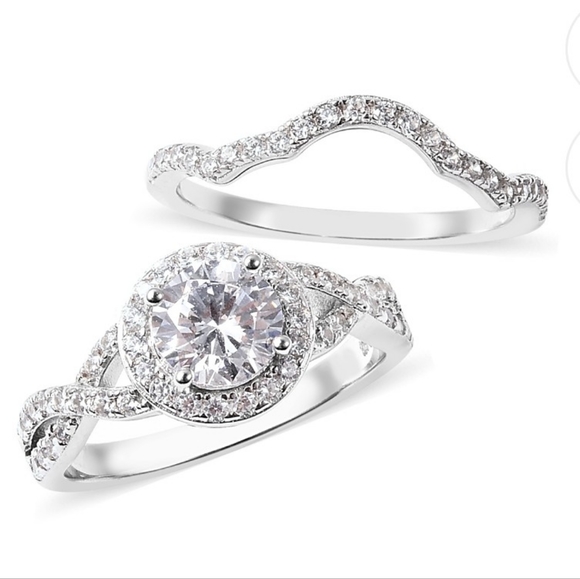 NEW Lustro Stella Diamond Wedding Set Size 7 - Picture 9 of 13